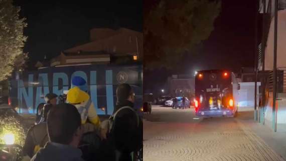 Il Napoli è arrivato a Torino: tanti tifosi e grande accoglienza per il pullman azzurro