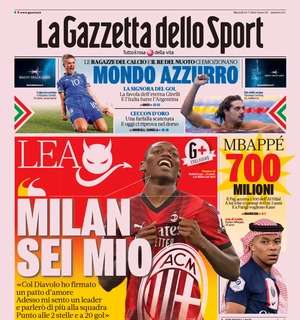 PRIMA PAGINA - Gazzetta e le parole di Leao: "Milan, sei mio"