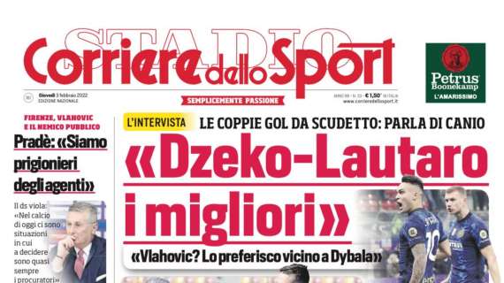 PRIMA PAGINA - CdS: “Di Canio: Dzeko-Lautaro, i migliori. Osi-Lozano-Insigne: Napoli ok"