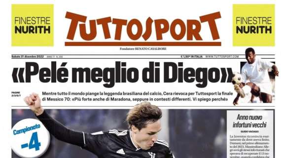 PRIMA PAGINA - Tuttosport: "Juve, rifugio in Chiesa" E poi: "Pelé meglio di Diego"