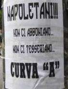 Napoli, protesta della Curva A contro la tessera del tifoso
