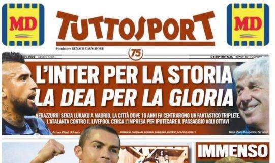 PRIMA PAGINA - Tuttosport: "L'Inter per la storia. La Dea per la gloria".