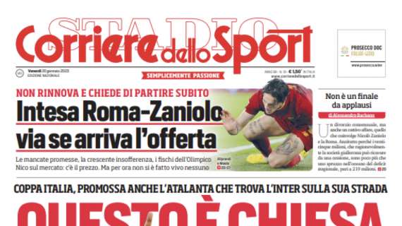 PRIMA PAGINA - Corriere dello Sport: “Questo è Chiesa”