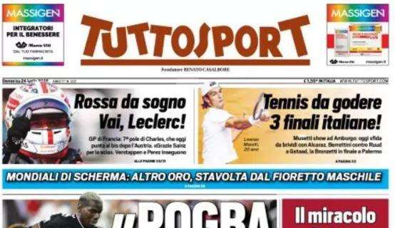 PRIMA PAGINA - Tuttosport e le parole di Allegri: "Pogba, ti voglio d'esempio per i giovani"