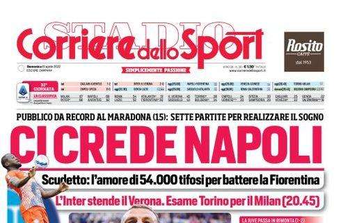 PRIMA PAGINA - Cds Campania: “Ci crede Napoli”