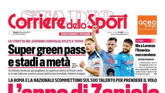 PRIMA PAGINA - CdS: "Super green pass e stadi a metà"
