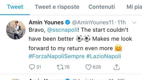 FOTO - Younes integrato nel gruppo e scatenato sui social: "Che gol Lorenzo, 3 punti! Non vedo l'ora di tornare!"