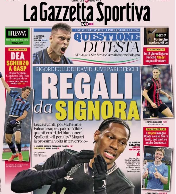 La Gazzetta dello Sport: "Il Napoli insegue, Conte a casa Sarri"