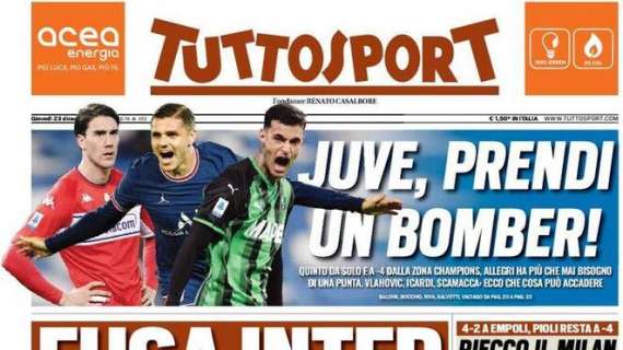 PRIMA PAGINA - Tuttosport: "Tonfo Napoli, grande Spezia!"