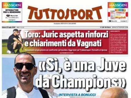 PRIMA PAGINA - Tuttosport intervista Bonucci: "Sì, è una Juve da Champions"