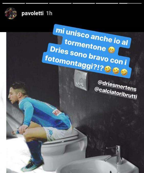 FOTO - Pavoletti prende in giro Mertens per la foto virale di Dries: ecco il fotomontaggio di Leonardo