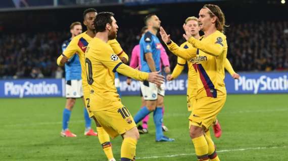 Barça, Griezmann: "Sfruttata la stanchezza del Napoli. Al Camp Nou sarà tutt'altra storia"