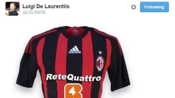 FOTO - Luigi De Laurentiis e lo sfottò al Milan: lo sponsor diventa... Rete4!