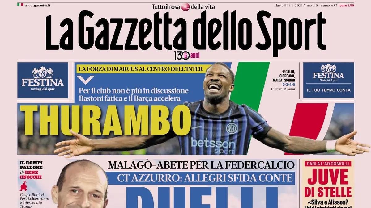 La Gazzetta dello Sport: "Duello d'Italia. Spunta Max per la panchina"