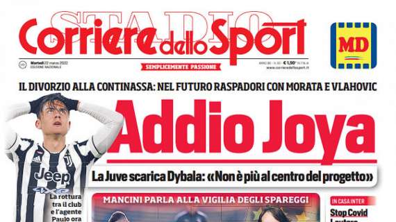 PRIMA PAGINA - Corriere dello Sport: “Napoli, i gol di Mertens per crederci”