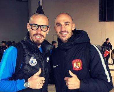 FOTO - Paolo Cannavaro ed Hamsik, scatto insieme dalla Cina: "Con l'affetto di sempre!"
