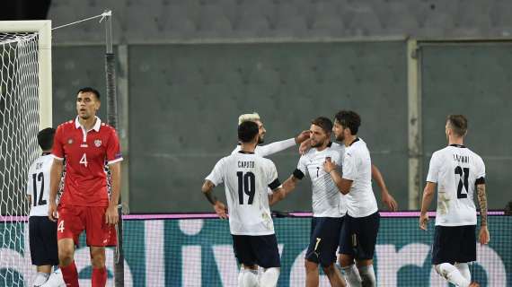 Italia, tutto facile con la Moldova: finisce 6-0 con tanti gol all'esordio