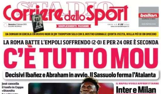 PRIMA PAGINA - CdS: "Inter e Milan a eliminazione, il Napoli vuole approfittare"