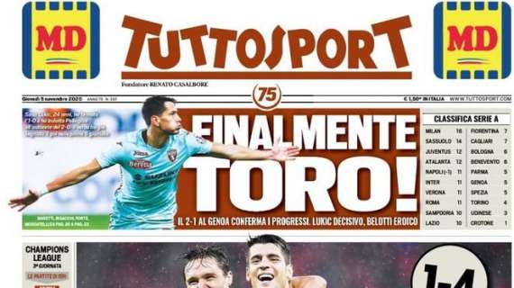 PRIMA PAGINA - Tuttosport: "Napoli e Roma, vietato sbagliare"