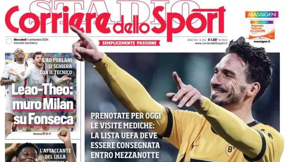 CdS: "Roma da Mats, colpo Hummels. E torna Manolas"
