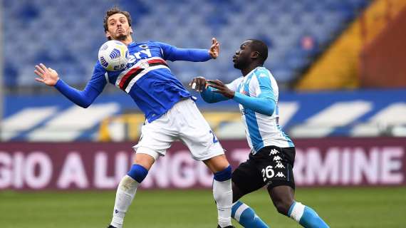 Pareggio della Sampdoria annullato dal Var: fallo su Koulibaly