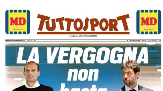 PRIMA PAGINA - Tuttosport: "La vergogna non basta"