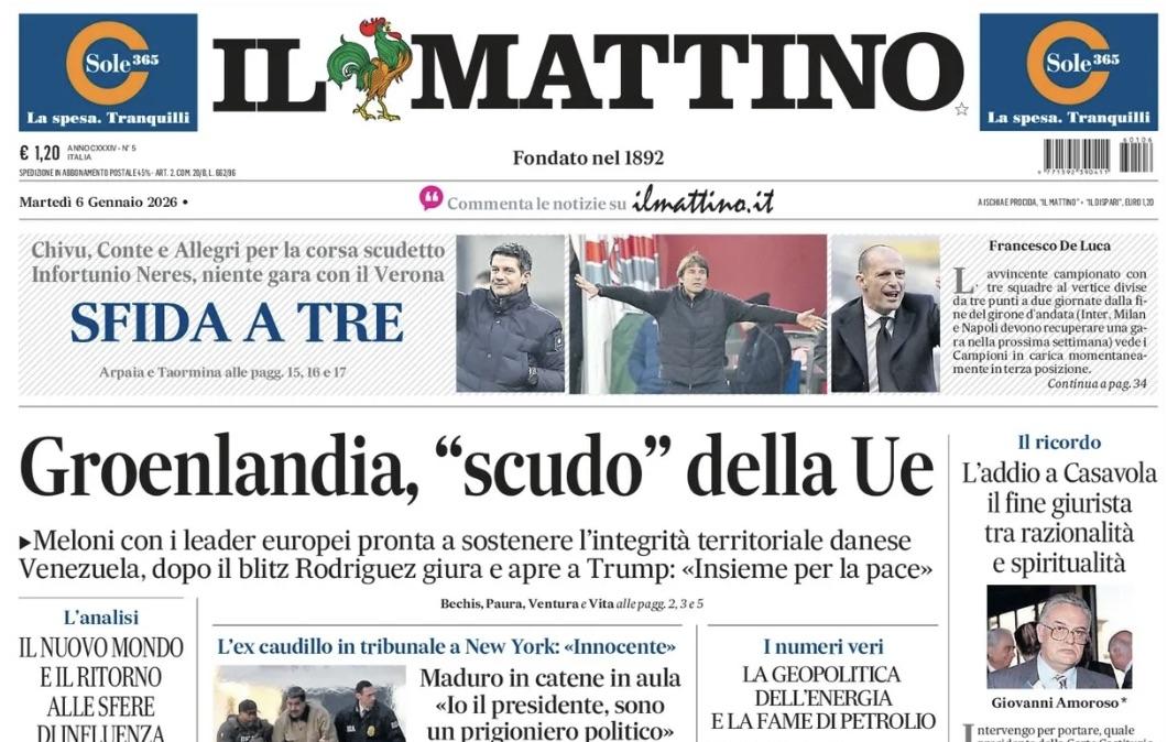 Il Mattino: "Sfida a tre"