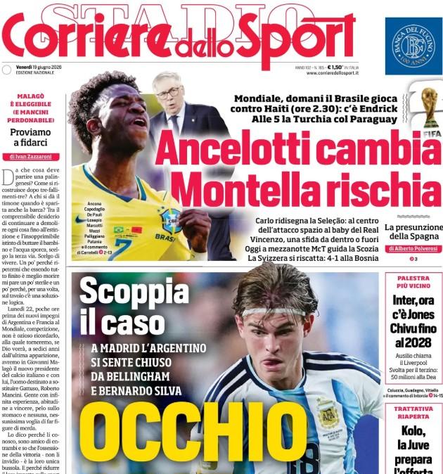 Scoppia il caso Nico Paz, Corriere dello Sport: "Real-Nico, che lite: 'Portaci 60 milioni'"