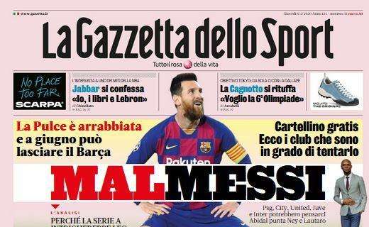 PRIMA PAGINA - Gazzetta: "MalMessi! Pulce arrabbiata a giugno può lasciare il Barcellona"