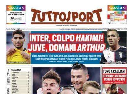 PRIMA PAGINA - Tuttosport: "Inter, colpo Hakimi. Juve, domani Arthur"