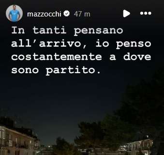 Mazzocchi da brividi sui social: "In tanti pensano all'arrivo, io costantemente da dove sono partito"