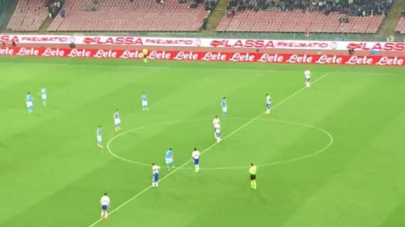 RILEGGI LIVE - Napoli-Sampdoria 4-2 (12' Aut. Albiol, 31' Gabbiadini, 34', 81' Higuain, 47' Insigne, 89' Muriel): finisce il match! Gli azzurri volano a -3 dal secondo posto!