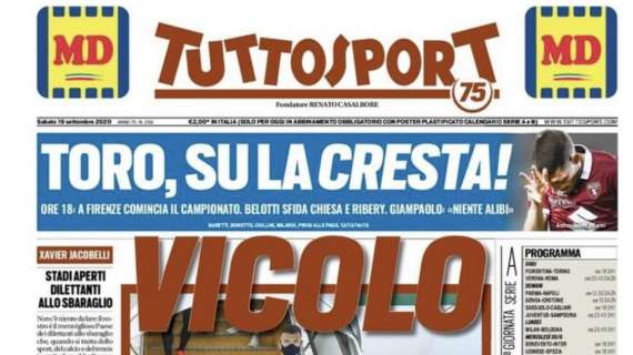 PRIMA PAGINA - Tuttosport: "Vicolo Dzeko, non vorrebbe giocare oggi"