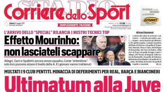 PRIMA PAGINA - Cds: "Ultimatum Uefa alla Juve. Rivolta all'Inter sui premi Scudetto"