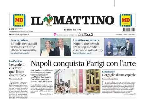 PRIMA PAGINA - Il Mattino: "Napoli che brand: tra le top mondiali è 2° solo al City"