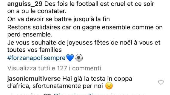 FOTO - "Ha già la testa in Coppa d'Africa", Anguissa replica sui social: "Io non sono così frate"