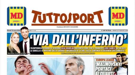 PRIMA PAGINA - Tuttosport: "Juve, schiaffo a Dybala"
