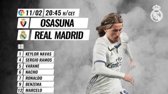 FORMAZIONE - Real Madrid, Modric e Marcelo titolari con l'Osasuna: in panchina Pepe e Carvajal