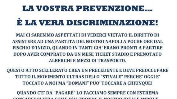 Volantino Curva A e Curva B: "Atto scellerato! Incapaci, siete la rovina del calcio!"