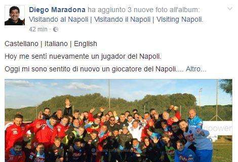 Anche Diego emozionato dalla visita: "Oggi mi sono sentito di nuovo un giocatore del Napoli"