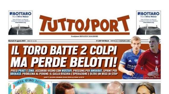 PRIMA PAGINA - Tuttosport apre con le parole di Capello: "Juve e Inter alla pari"