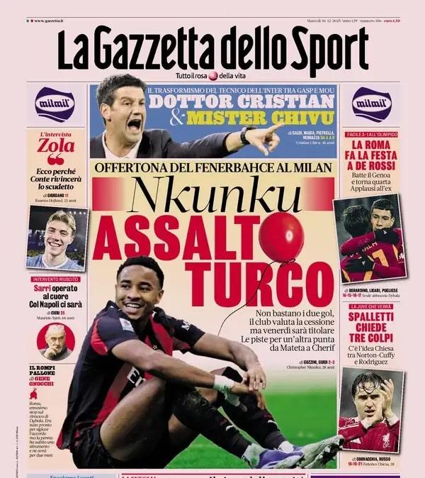 Gazzetta dello Sport e le parole di Zola: "Ecco perché Conte rivincerà lo scudetto"
