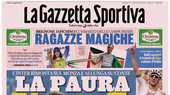 La Gazzetta: “Inter Allunga: Paura fa +4”