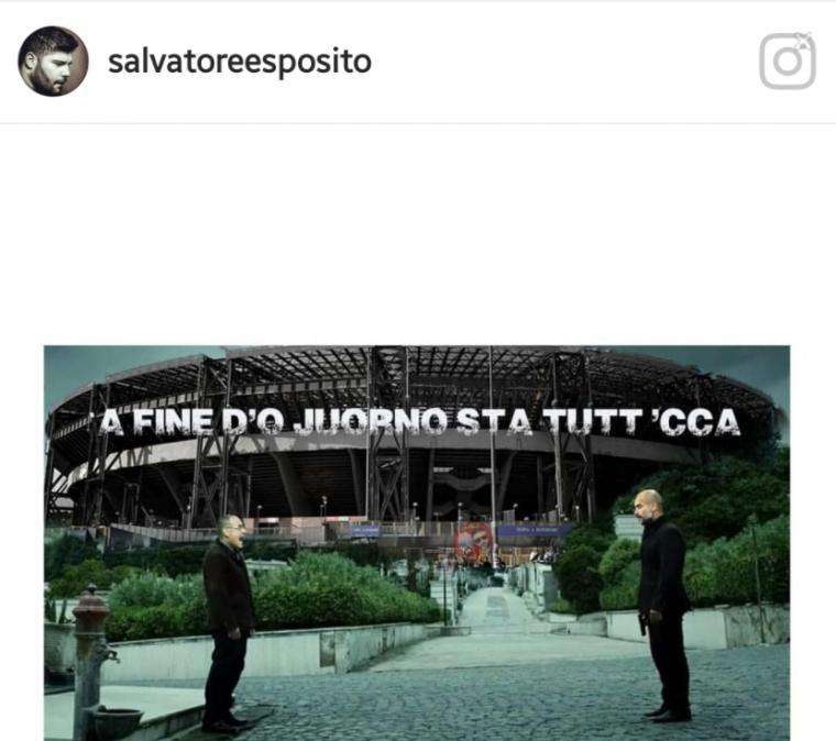 FOTO - Genny Savastano con Sarri e Guardiola in versione Don Pietro e Ciro Di Marzio: "Ora litigate di nuovo?"