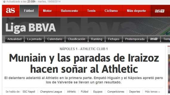 FOTO - Stampa spagnola trionfale per l'impresa del Athletic Bilbao. 