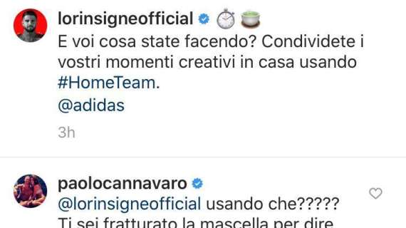 FOTO - Insigne beve il tè sui social: l'esilarante commento di Cannavaro