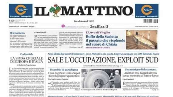 Il Mattino: “La vetta si risale con il ritorno dei nostri”