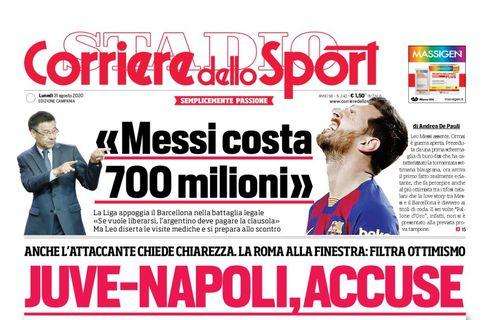 PRIMA PAGINA - CdS Campania: "Juve-Napoli, accuse. ADL irritato per le manovre su Milik"