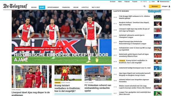 "Storico crollo. Ajax umiliata e spazzata via", la stampa olandese commenta il KO col Napoli