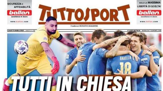 PRIMA PAGINA - Tuttosport: "Tutti in Chiesa (con Gigio)"
